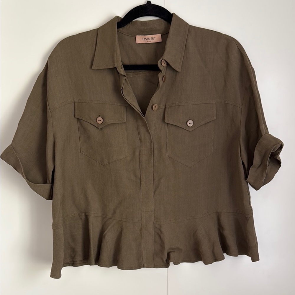 Twin-Set Brown Button Down Shirt